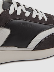 Reiss Charcoal Emmett Leather Suede Running Trainers - Image 4 of 4