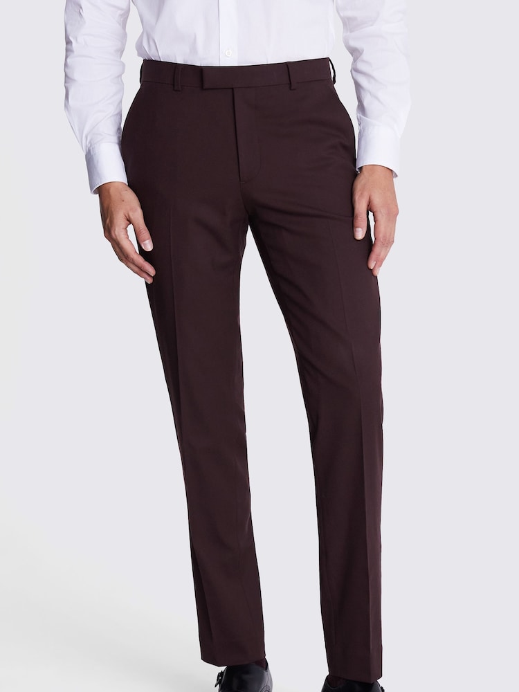 MOSS Purple Tailored Fit Port Flannel Trousers - Image 1 of 3