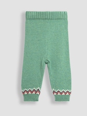 JoJo Maman Bébé Red Christmas Fair Isle Pattern Knitted Jumper & Leggings Set - Image 4 of 5