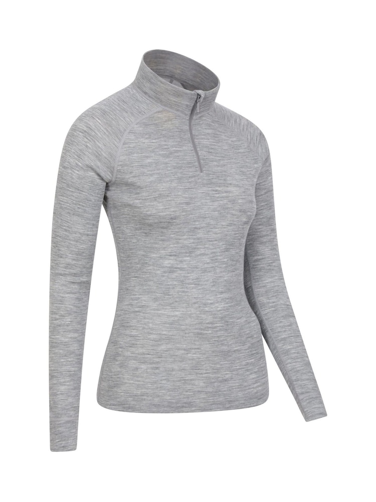 Mountain Warehouse Grey Womens Merino Zip Neck Thermal Top - Image 2 of 5