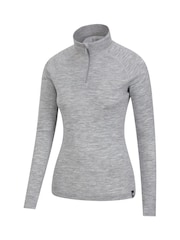 Mountain Warehouse Grey Womens Merino Zip Neck Thermal Top - Image 3 of 5