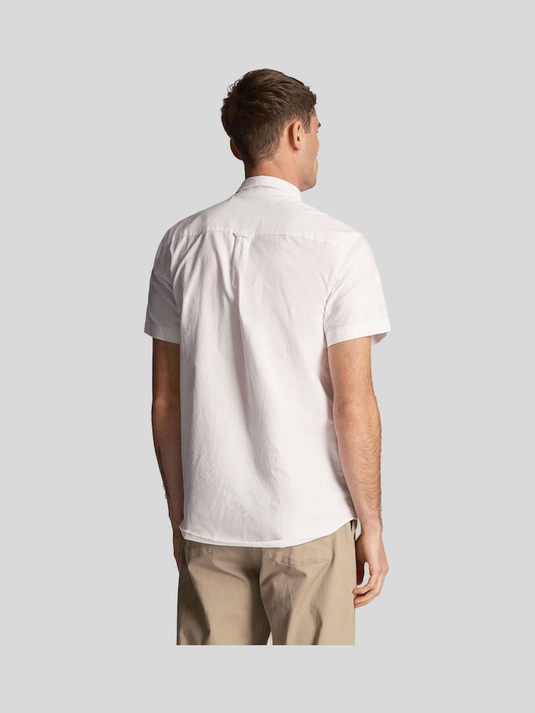 Lyle & Scott White 100% Cotton Short Sleeve Oxford Shirt - Image 2 of 5 Lyle & Scott White 100% Cotton Short Sleeve Oxford Shirt - Image 2 of 5