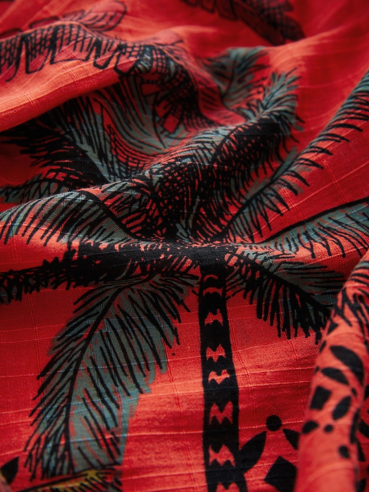 Coral/Red 100% Cotton Maxi Summer Dress - Image 8 of 8