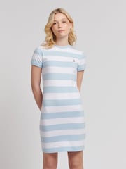 U.S. Polo Assn. Blue Womens Striped T-Shirt Dress - Image 1 of 7