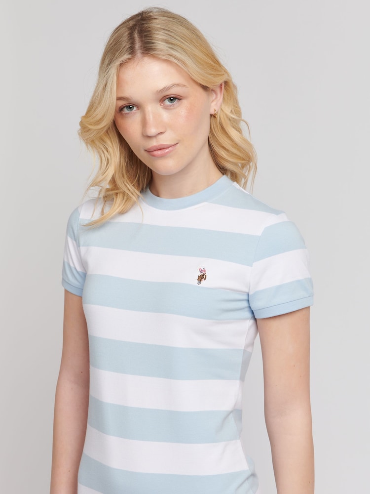 U.S. Polo Assn. Blue Womens Striped T-Shirt Dress - Image 2 of 7