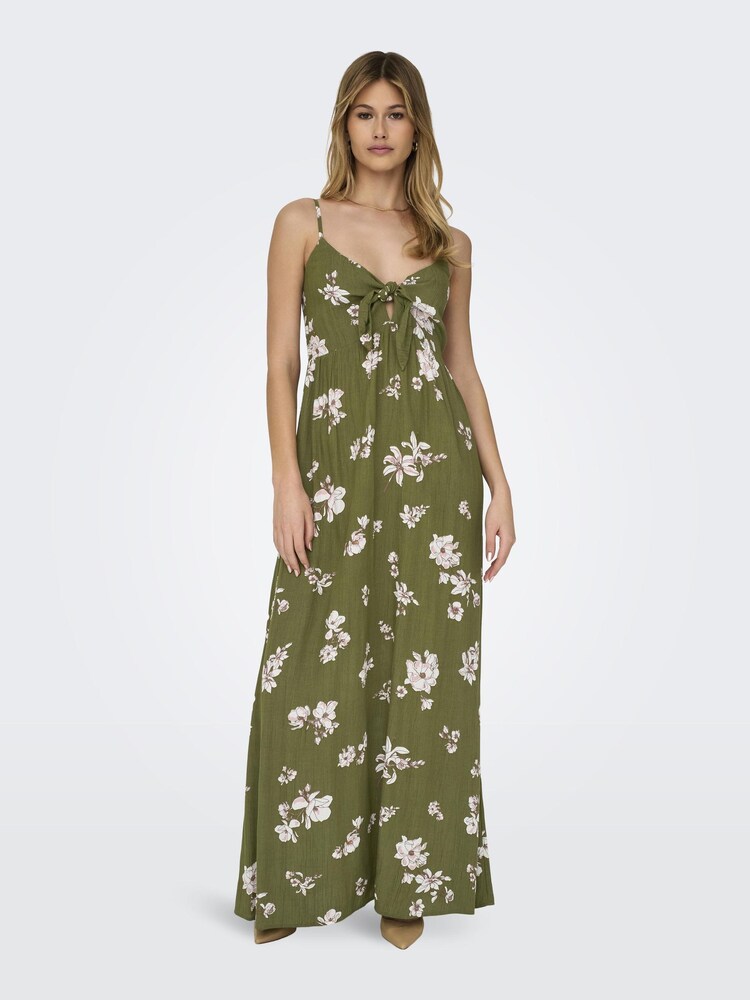 JDY Green Floral Print Cheesecloth Cami Maxi Summer Dress - Image 1 of 4 JDY Green Floral Print Cheesecloth Cami Maxi Summer Dress - Image 1 of 4