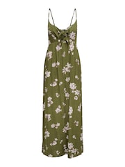 JDY Green Floral Print Cheesecloth Cami Maxi Summer Dress - Image 3 of 4