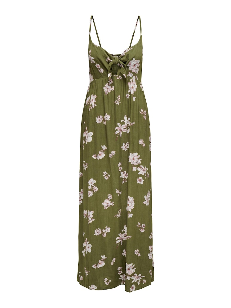 JDY Green Floral Print Cheesecloth Cami Maxi Summer Dress - Image 3 of 4
