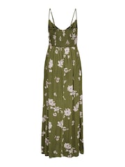 JDY Green Floral Print Cheesecloth Cami Maxi Summer Dress - Image 4 of 4