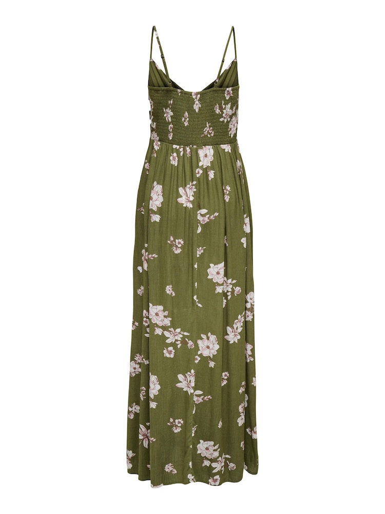 JDY Green Floral Print Cheesecloth Cami Maxi Summer Dress - Image 4 of 4