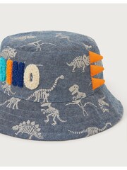 Monsoon Blue Dinosaur Spike Bucket 100% Cotton Hat - Image 2 of 2