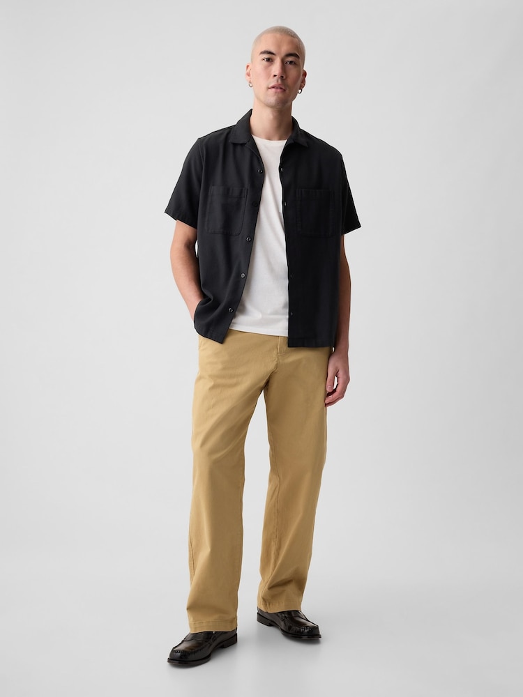 Marrón - Pantalones chinos elásticos de corte holgado con diseño de los 90 de Gap - Imagen 1 de 5 Marrón - Pantalones chinos elásticos de corte holgado con diseño de los 90 de Gap - Imagen 1 de 5
