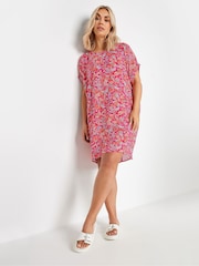 Yours Curve Pink Paisley Print Shift Dress - Image 2 of 5
