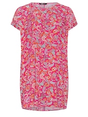 Yours Curve Pink Paisley Print Shift Dress - Image 5 of 5