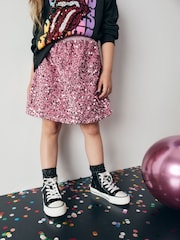 Pink Velour Sequin Skirt (3-16yrs) - Image 1 of 7