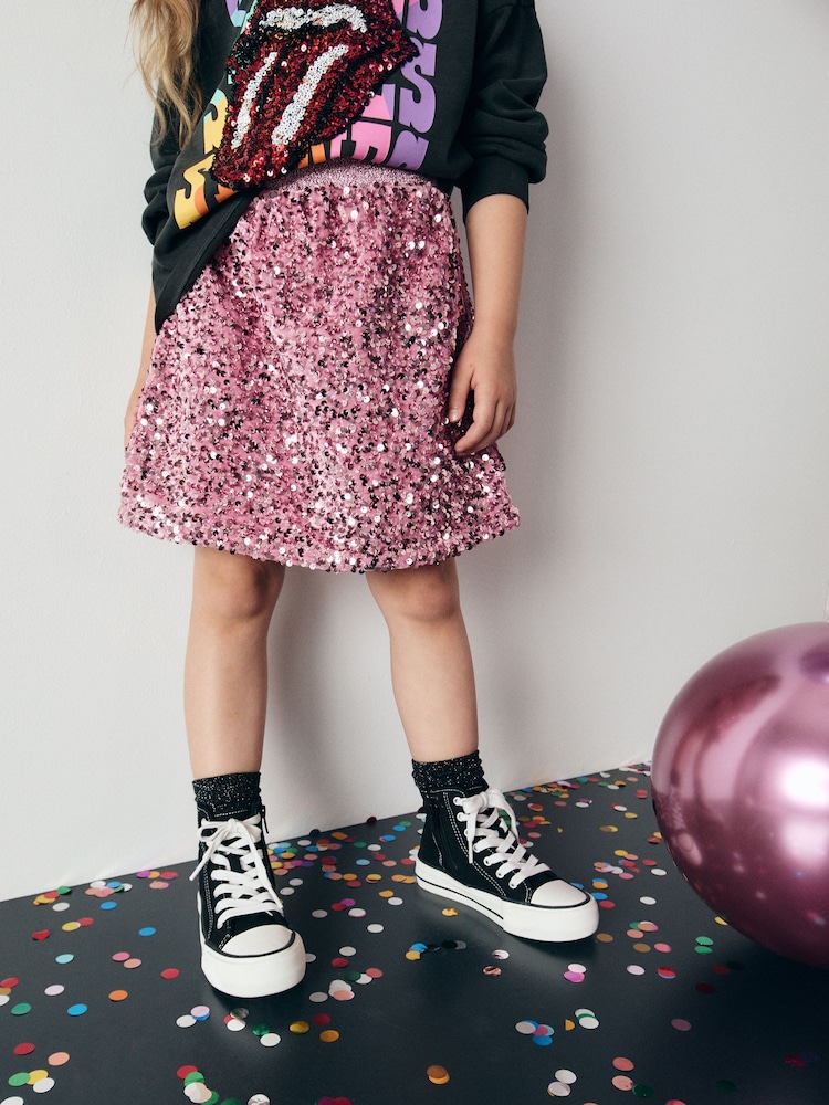 Pink Velour Sequin Skirt (3-16yrs) - Image 1 of 7
