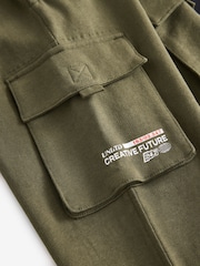 Črna/kaki zelena - Utility 100% Cotton kratek rokav; s kratkimi rokavi majica and lahke hlače za prosti čas Set (3-16yrs) - Slika 11 iz 11