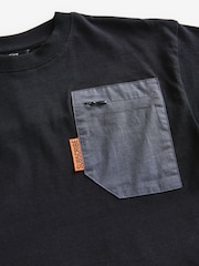 Črna/kaki zelena - Utility 100% Cotton kratek rokav; s kratkimi rokavi majica and lahke hlače za prosti čas Set (3-16yrs) - Slika 9 iz 11