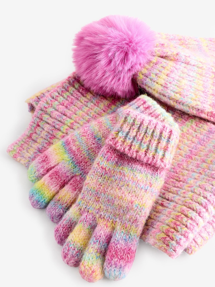 Multi Rainbow Hat Gloves And Scarf Set (3-16yrs) - Image 4 of 4