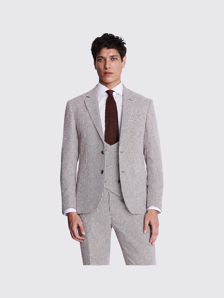 MOSS Multi Tailored Fit Houndstooth Jacket - Image 1 of 5