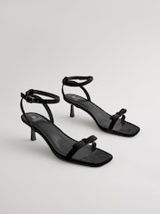 Black Velvet Forever Comfort Square Toe Bow Sandals - Image 3 of 7