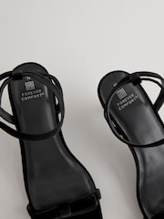 Black Velvet Forever Comfort Square Toe Bow Sandals - Image 5 of 7