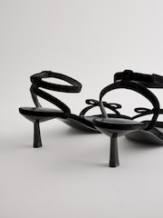 Black Velvet Forever Comfort Square Toe Bow Sandals - Image 7 of 7