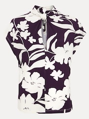 Phase Eight Purple Farley Floral Twist Neck Top - Image 7 of 7