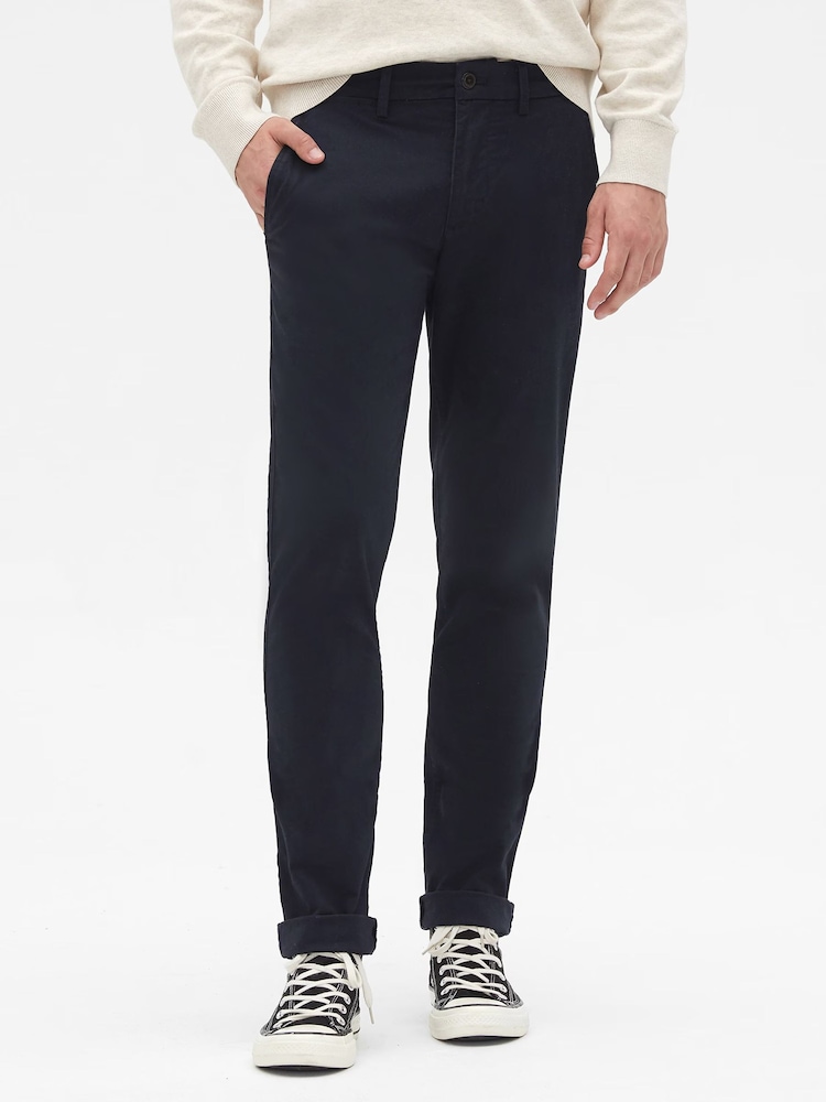 Gap Blue Skinny Fit Stretch Essential Chino Trousers - Image 2 of 4
