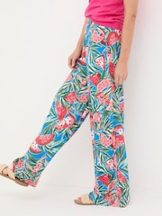 FatFace Ines Blue Watermelons Wide Leg Trousers - Image 3 of 6