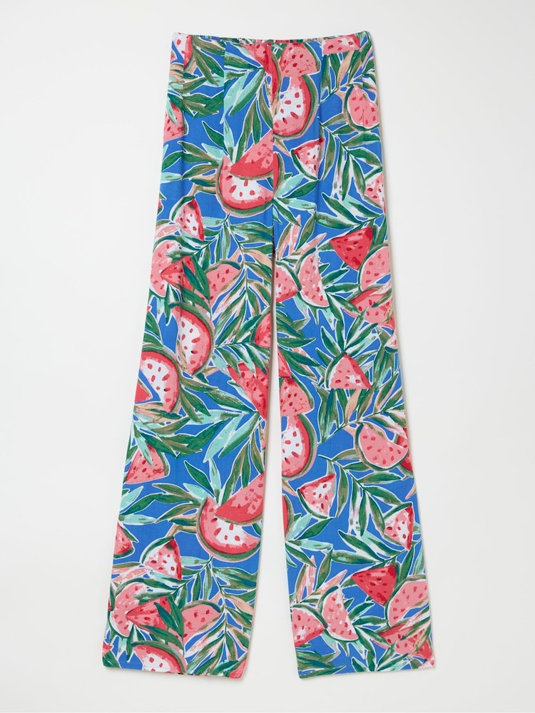 FatFace Ines Blue Watermelons Wide Leg Trousers - Image 6 of 6 FatFace Ines Blue Watermelons Wide Leg Trousers - Image 6 of 6