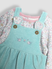 JoJo Maman Bébé Duck Egg Mouse Velour Pinafore Dress And Top Set 2 Pack - Image 6 of 6