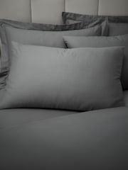 Bianca Set of 2 Charcoal Grey 180 Thread Count Cotton Pillowcases - Image 1 of 4