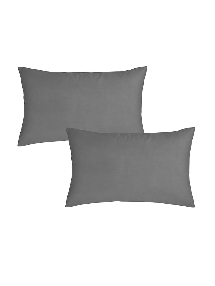 Bianca Set of 2 Charcoal Grey 180 Thread Count Cotton Pillowcases - Image 4 of 4