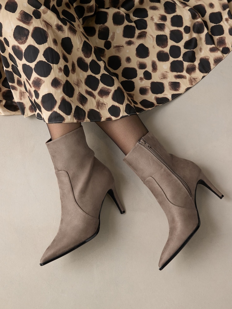 Grey Forever Comfort® Skinny Heeled Ankle Boots - Image 3 of 8