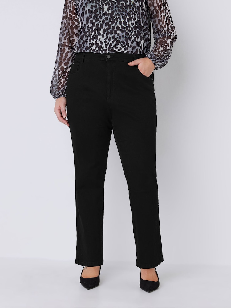 Черный - Evans Curve Straight Leg Jeans - Image 1 of 4