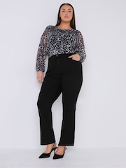 Черный - Evans Curve Straight Leg Jeans - Image 2 of 4