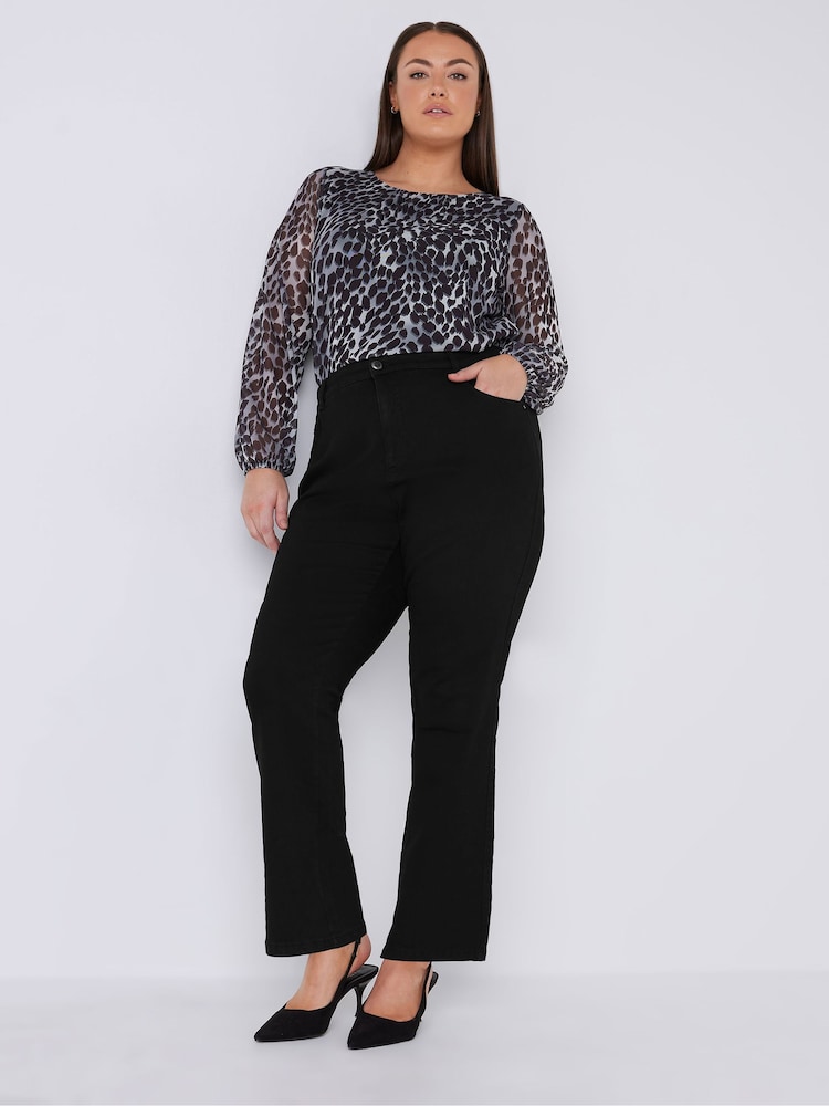 Черный - Evans Curve Straight Leg Jeans - Image 2 of 4
