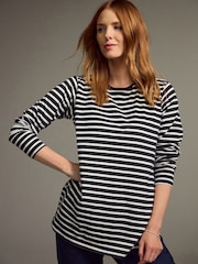 В черно-кремовую полоску - Maternity Nursing 100% Cotton T-Shirt - Изображение 1 7