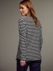 В черно-кремовую полоску - Maternity Nursing 100% Cotton T-Shirt - Изображение 3 7
