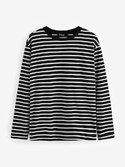 В черно-кремовую полоску - Maternity Nursing 100% Cotton T-Shirt - Изображение 6 7