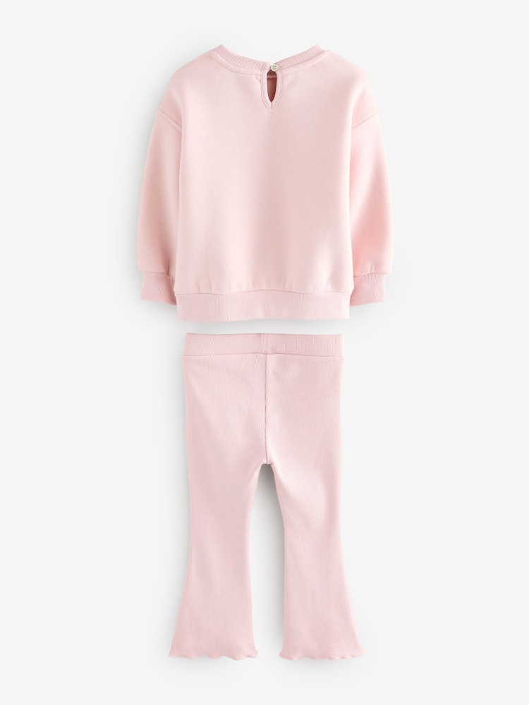 Baker by Ted Baker Pink Sweat Top and Flare Set - Image 10 of 14