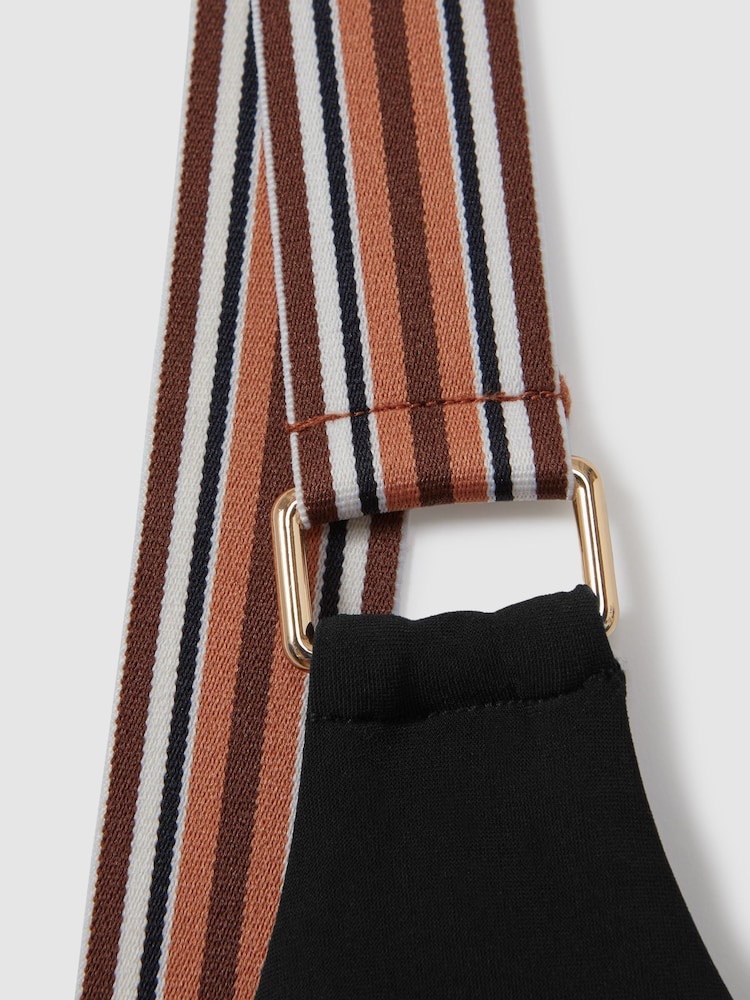 Reiss Black/Brown Yve Striped Strap Bikini Top - Image 5 of 5