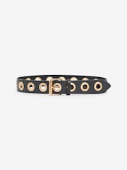 AllSaints 42Mm Textured Eyelet Black Belt - Image 1 of 4