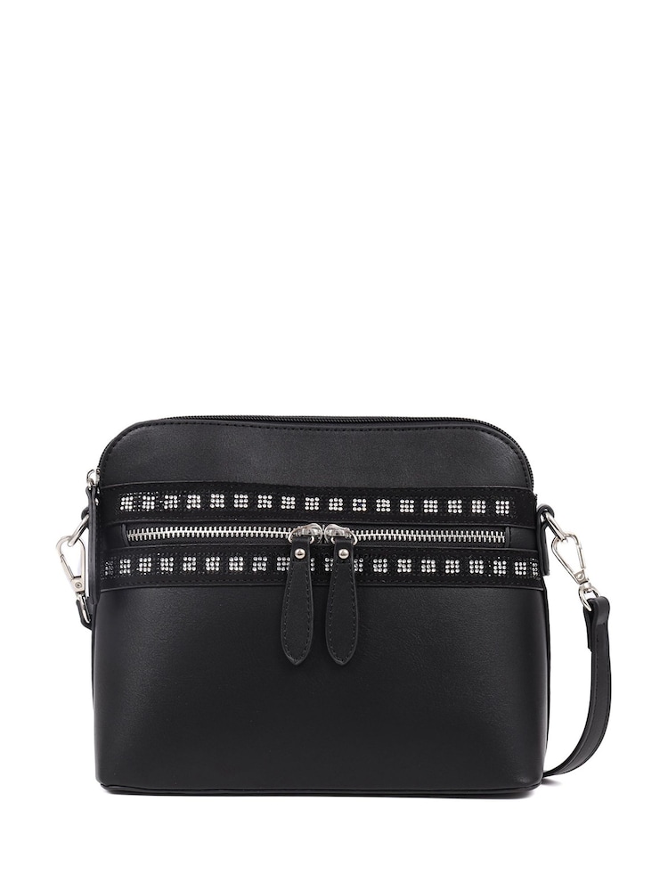 Pavers Black Pavers Zip-Fasten Crossbody Black Bag - Image 1 of 3