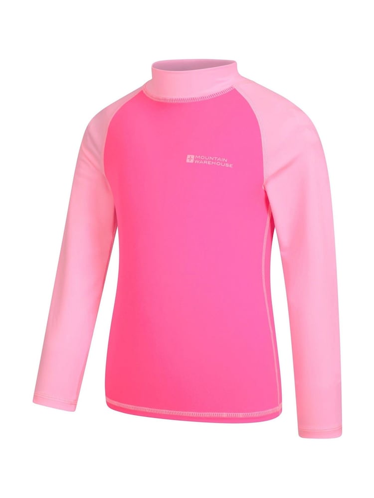 Mountain Warehouse Pink Kids Long Sleeved Rash Vest - Image 3 of 4