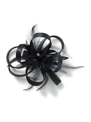 Aela Satin Black Fascinator - Image 1 of 2