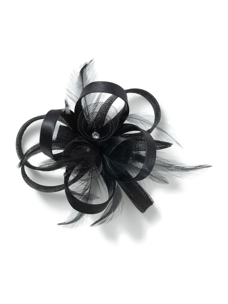 Aela Satin Black Fascinator - Image 1 of 2