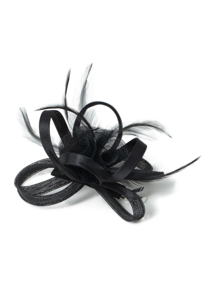 Aela Satin Black Fascinator - Image 2 of 2