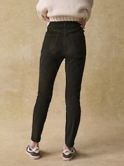 Olive Green Corduroy Skinny Trousers - Image 4 of 7